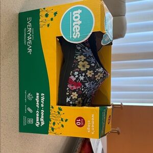 Totes Women's Black and Multicolor Floral Clogs